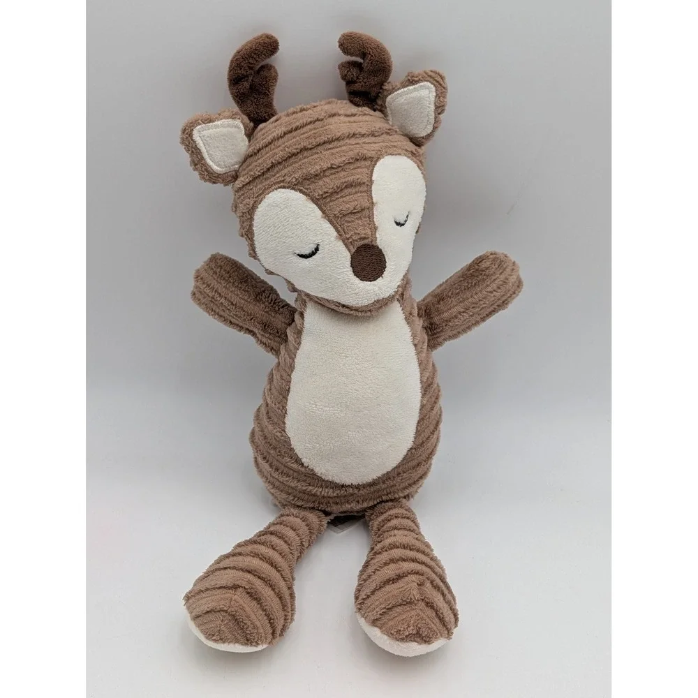 Chick Pea Baby Plush Deer Brown Ribbed Corduroy Woodland Stuffed Animal 12 Inch